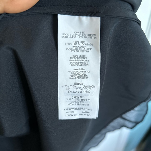 J Crew 100% silk chiffon strapless dress. Navy Blue - Picture 7 of 7